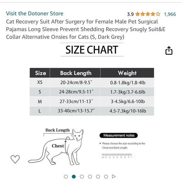 🐱 Cat Recovery Suit After Surgery for Female Male Pet Surgical - Picture 7 of 12